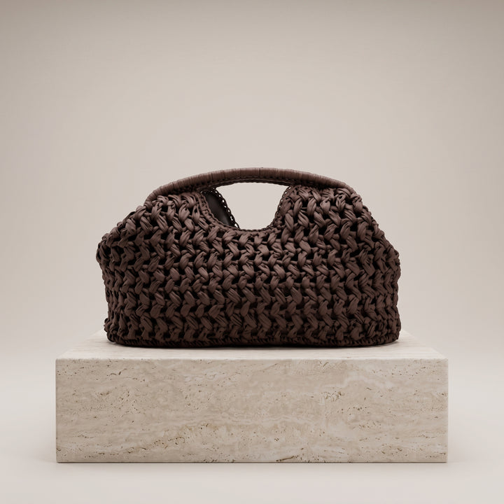 Chiara Woven Knot Top Handle Bag