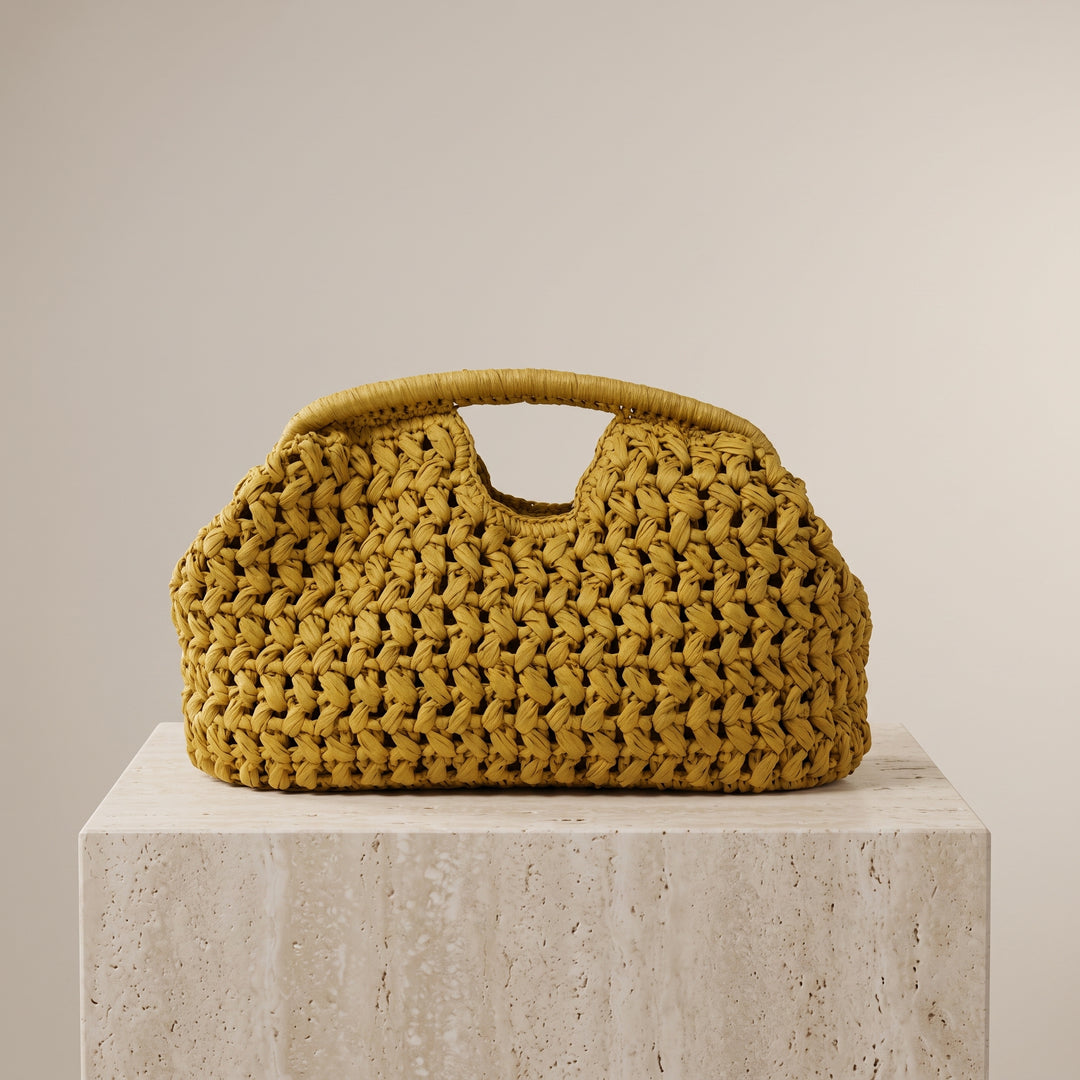 Chiara Woven Knot Top Handle Bag
