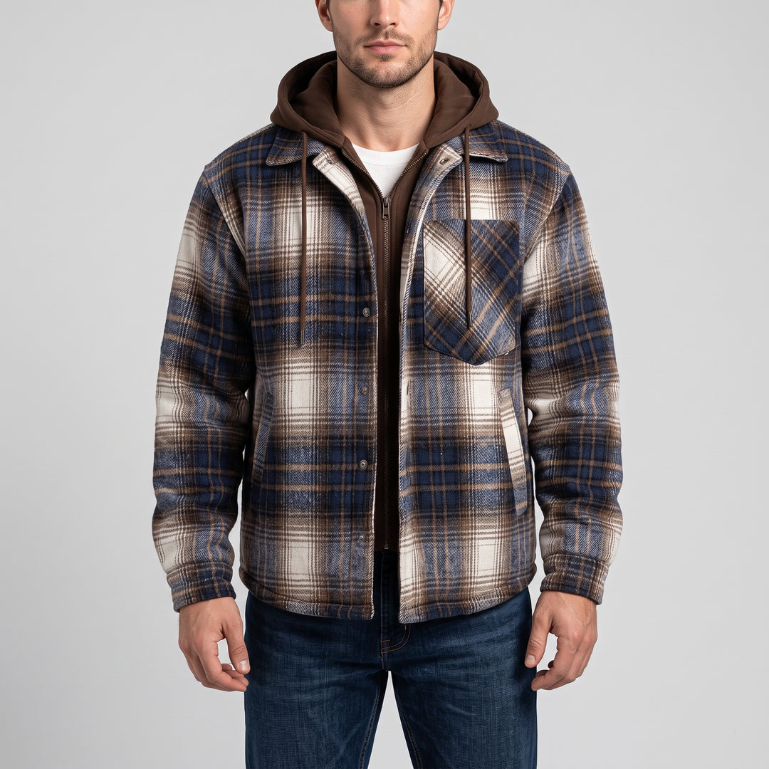 Hudson Hooded Plaid Jacket