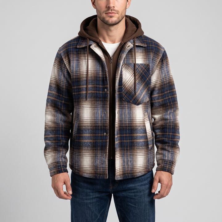 Hudson Hooded Plaid Jacket