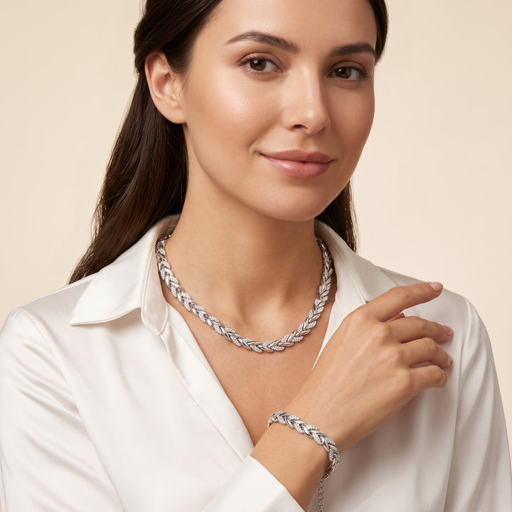 Aurelia Crystal Leaf Jewelry Set