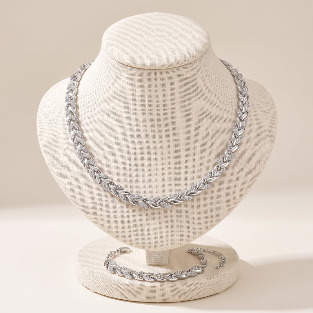 Aurelia Crystal Leaf Jewelry Set