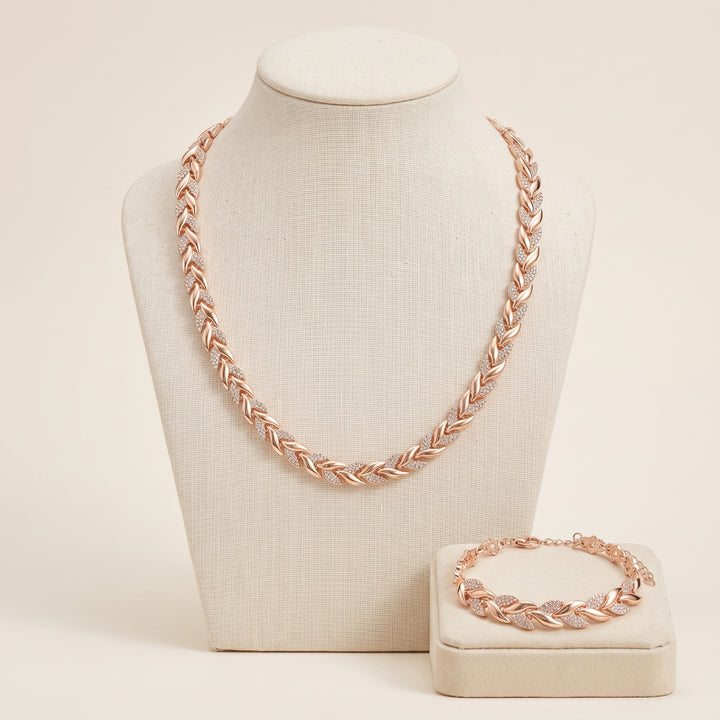 Aurelia Crystal Leaf Jewelry Set