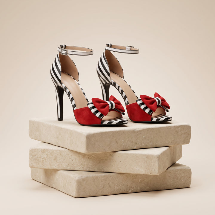 Coco Striped Bow Stiletto Heel