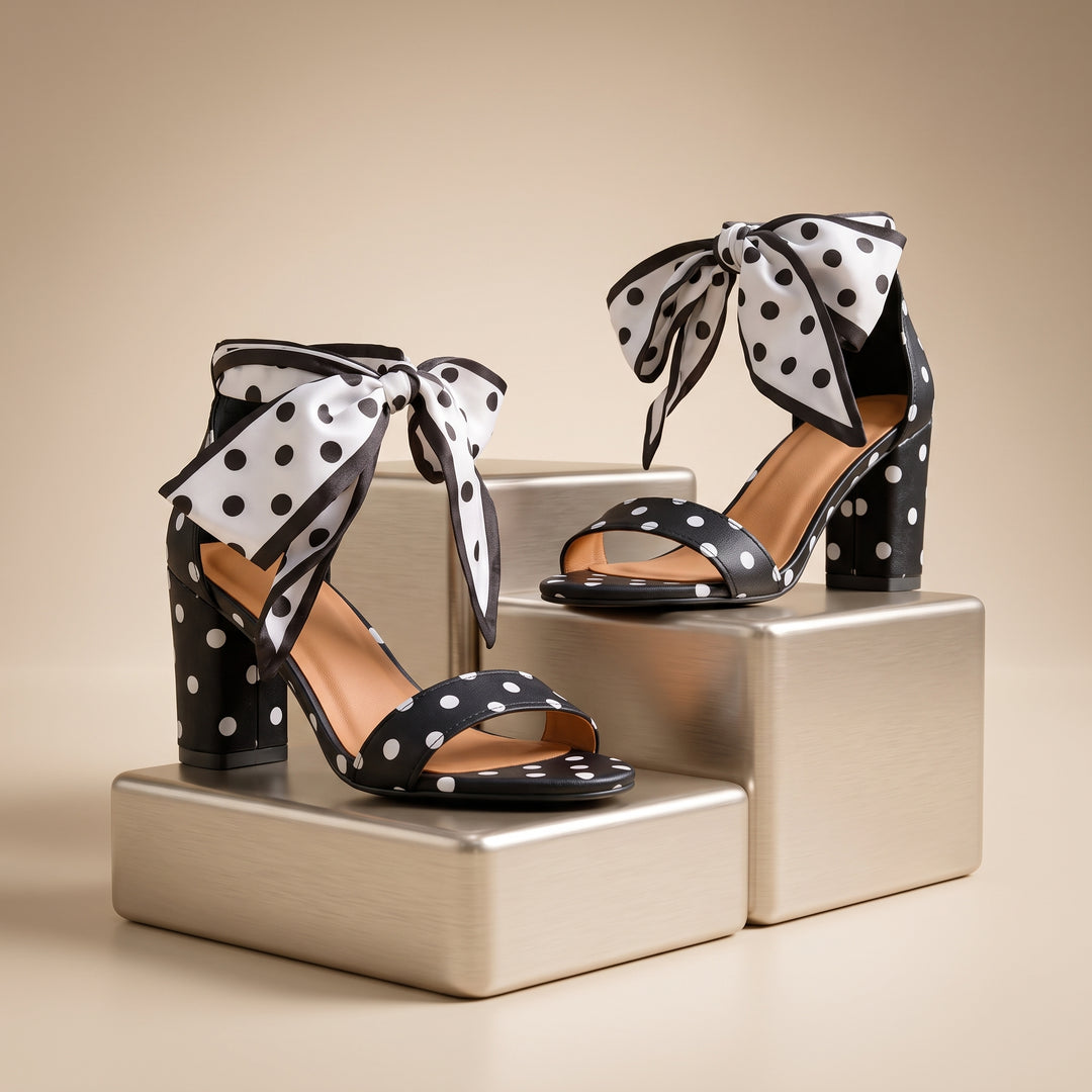 Bardot Bow Tie Block Heel
