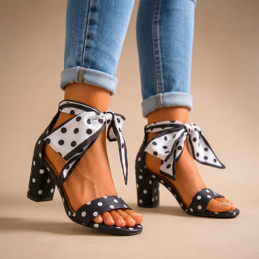 Bardot Bow Tie Block Heel