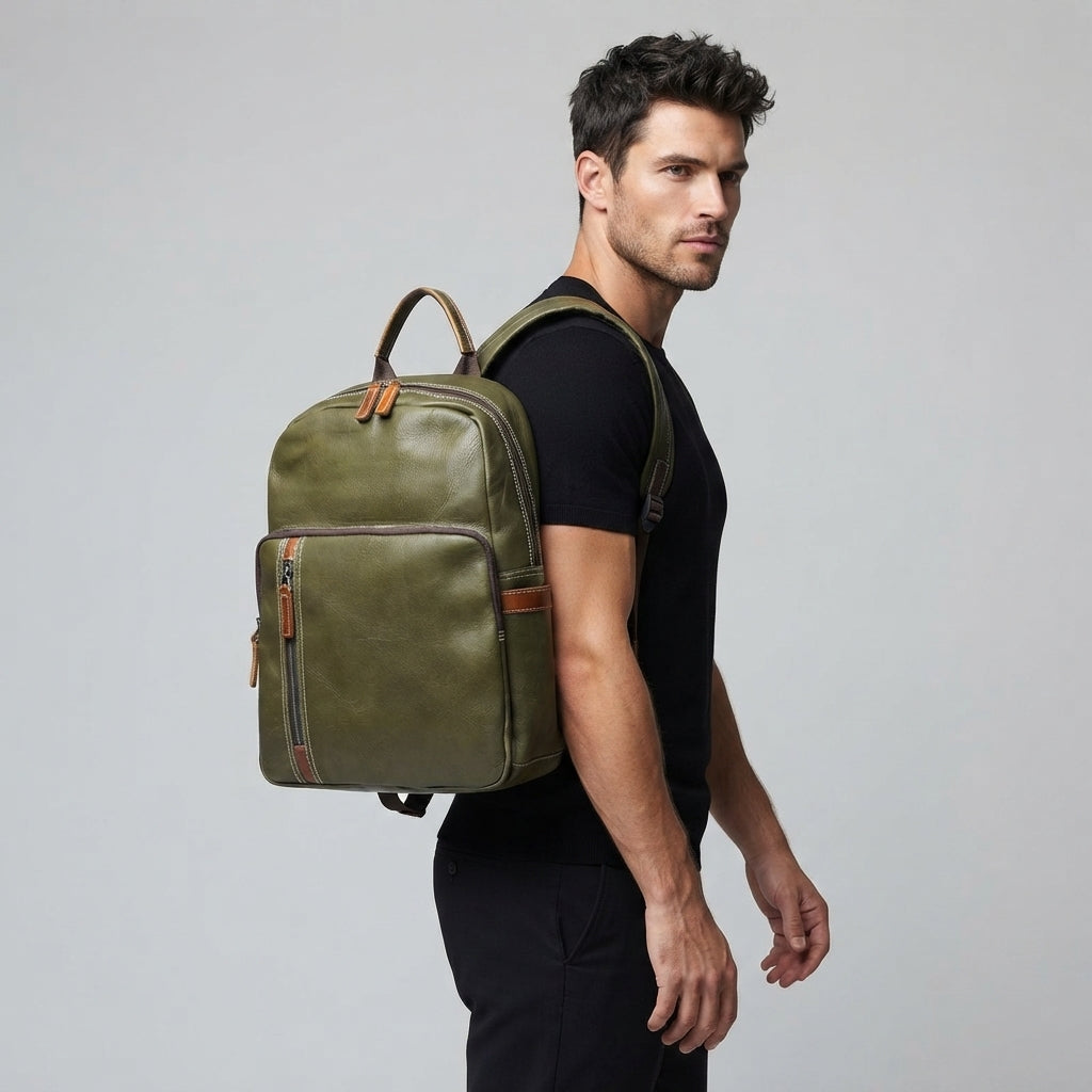 Everett Leather Travel Backpack