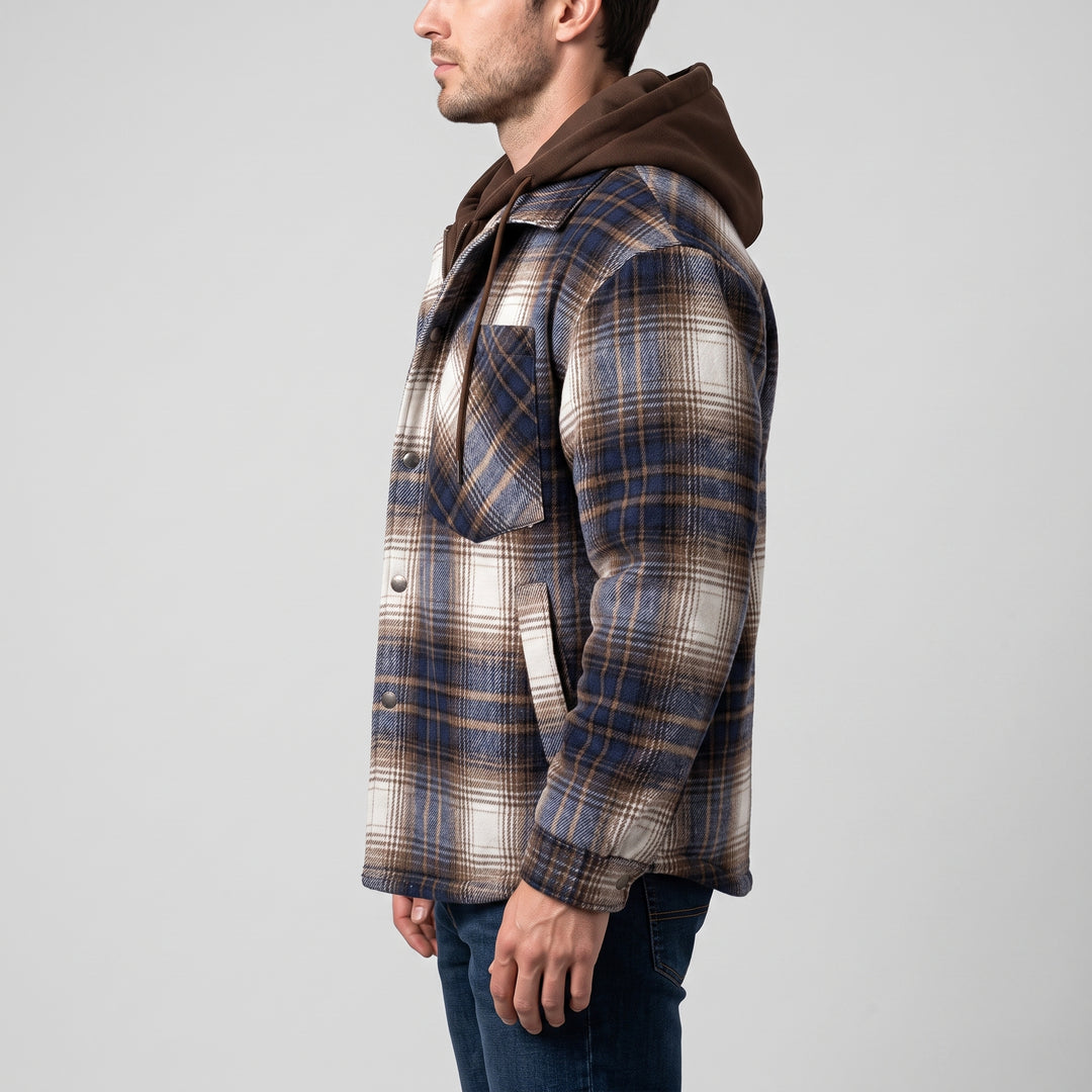 Hudson Hooded Plaid Jacket