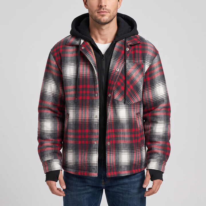 Hudson Hooded Plaid Jacket