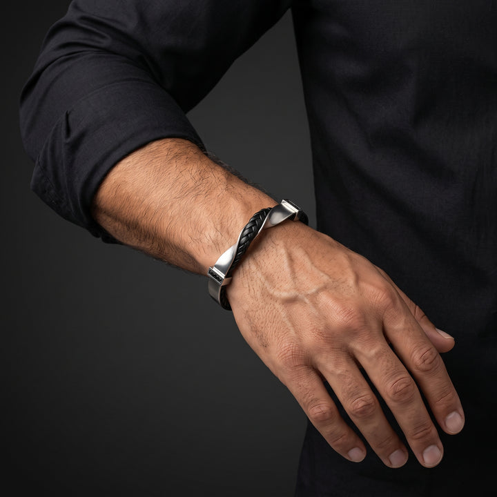 Dominic Braided Leather Cuff