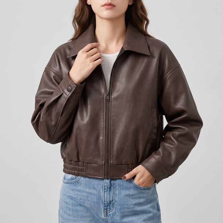 Aubrey Oversized Leather Jacket