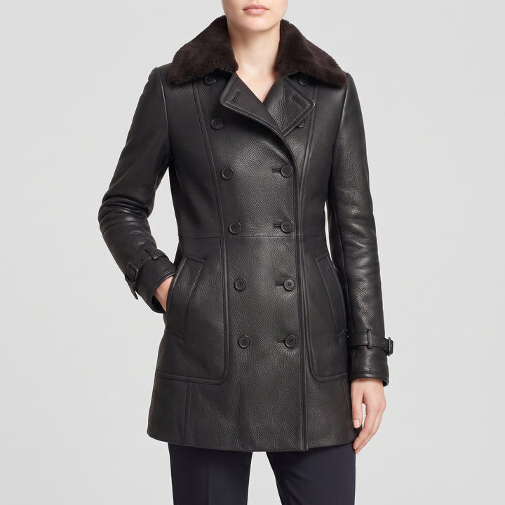 Camille Luxe Leather Coat