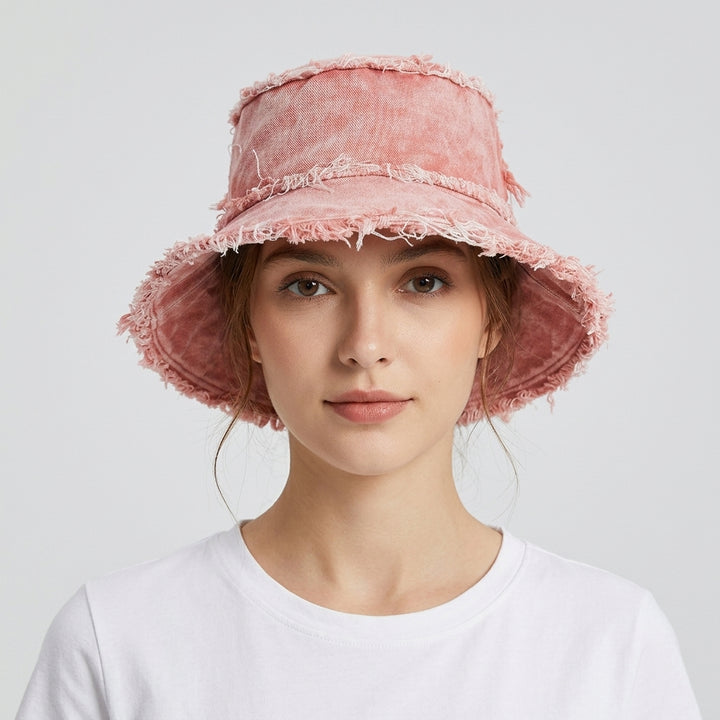 Frankie Frayed Denim Bucket Hat