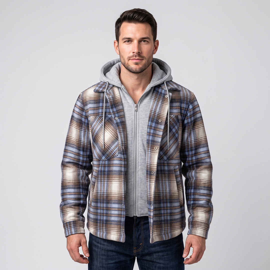 Hudson Hooded Plaid Jacket