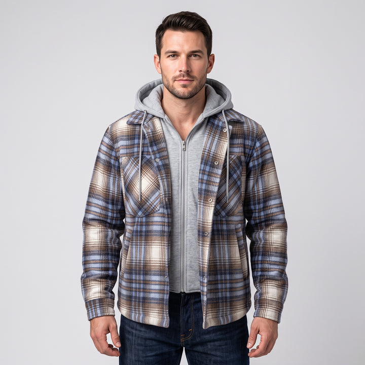 Hudson Hooded Plaid Jacket