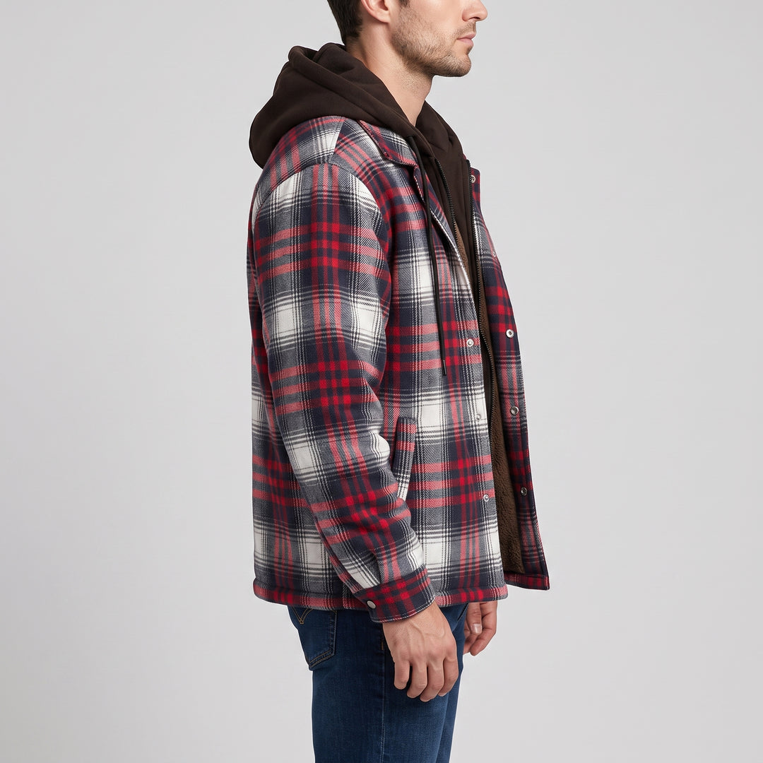 Hudson Hooded Plaid Jacket