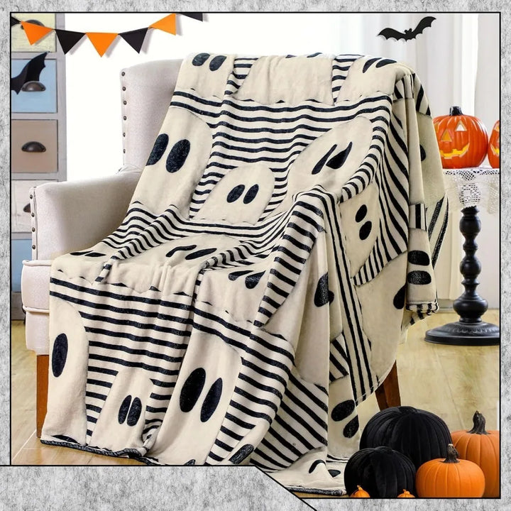 Willow | Halloween Soft Lightweight Ghost Stripe Throw Blanket