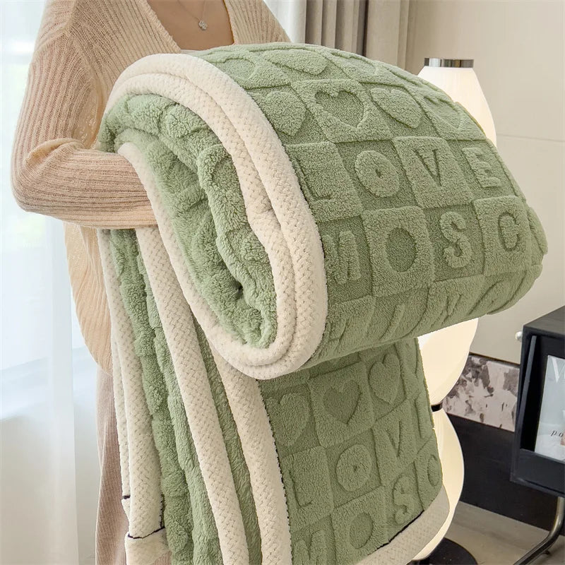 Alvo | Plush Embossed Blanket with Soft Textured Pattern and Cozy Trim