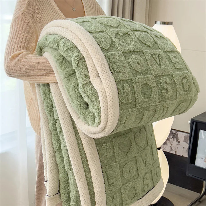 Alvo | Plush Embossed Blanket with Soft Textured Pattern and Cozy Trim