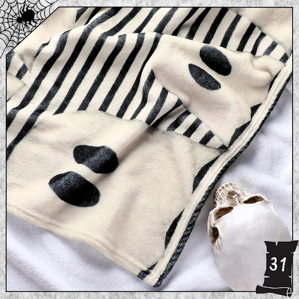 Willow | Halloween Soft Lightweight Ghost Stripe Throw Blanket