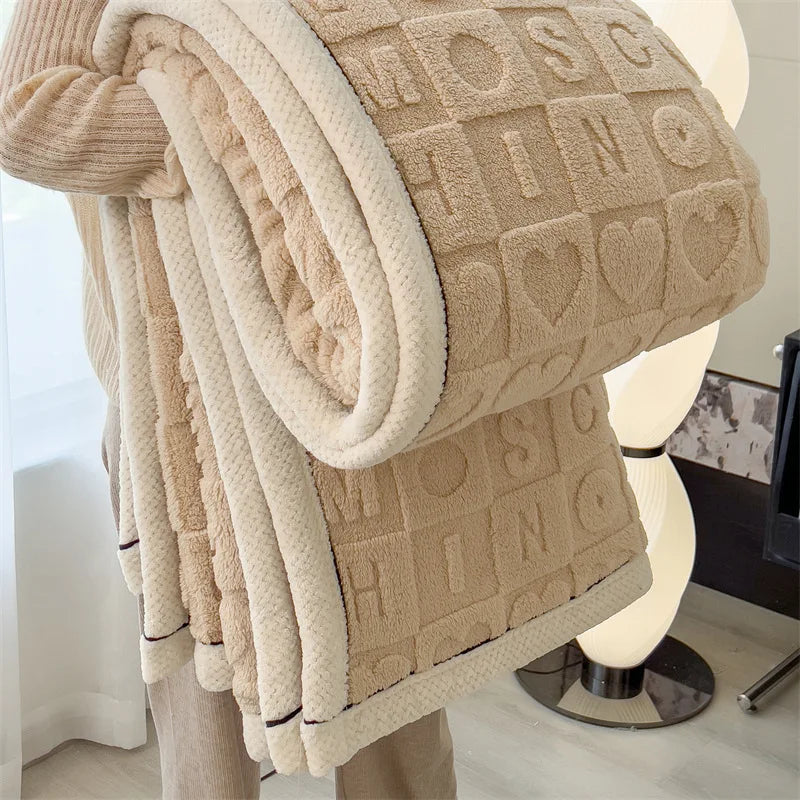 Alvo | Plush Embossed Blanket with Soft Textured Pattern and Cozy Trim