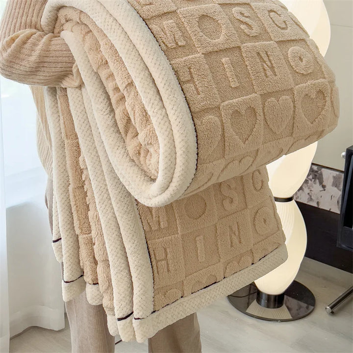 Alvo | Plush Embossed Blanket with Soft Textured Pattern and Cozy Trim