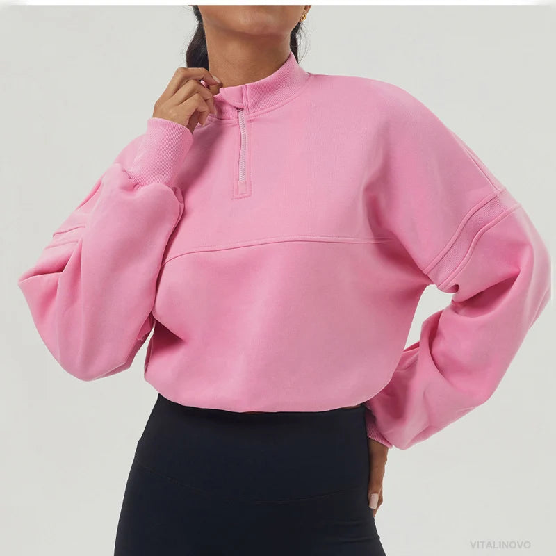 Arden Grey Half Zip Hoodie