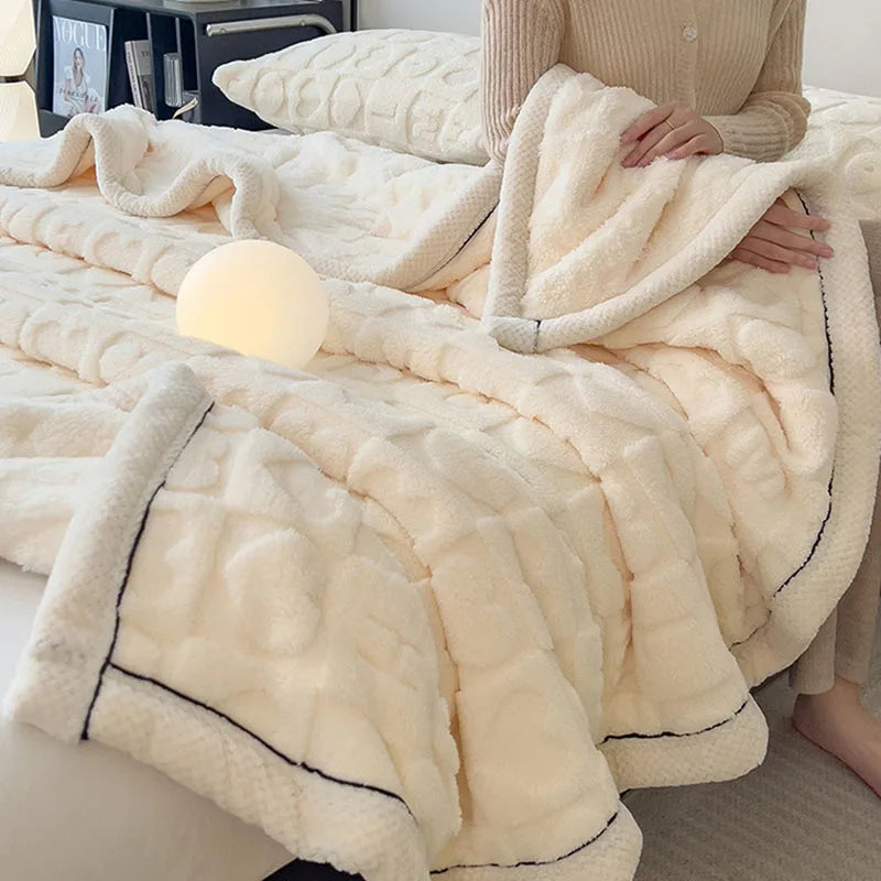 Alvo | Plush Embossed Blanket with Soft Textured Pattern and Cozy Trim