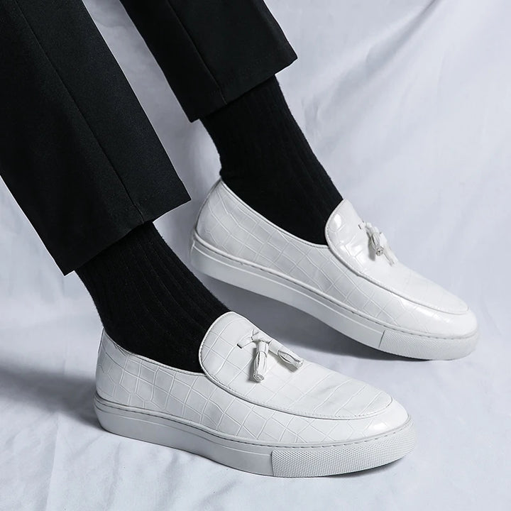 Grayson Blanc Tassel Loafers