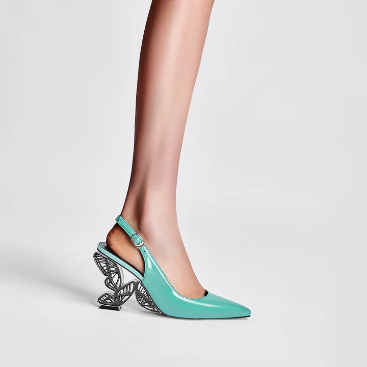 Luna Leather Butterfly Heels