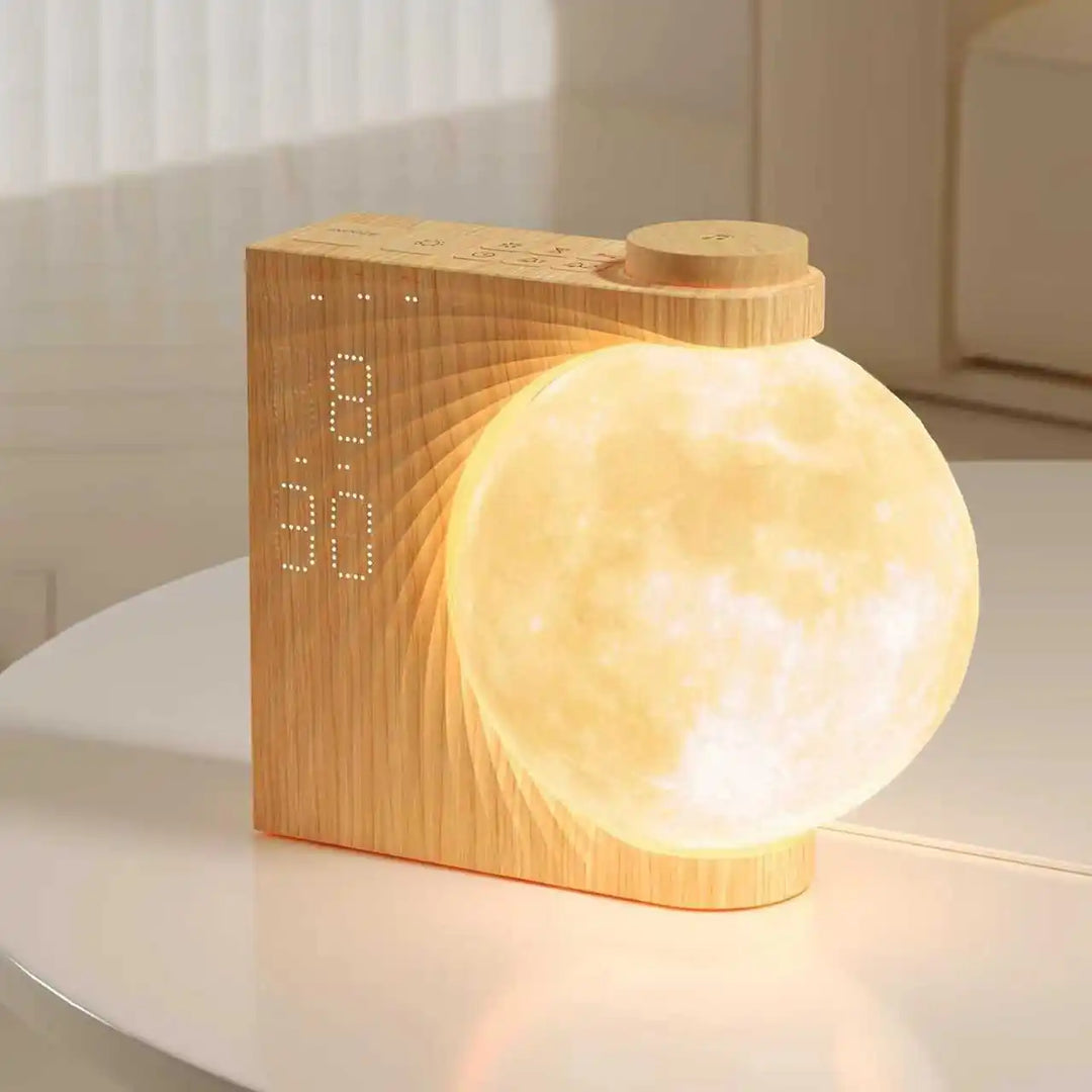 Luna Wood Moon Alarm Clock