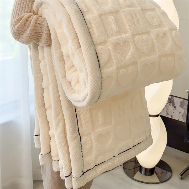 Alvo | Plush Embossed Blanket with Soft Textured Pattern and Cozy Trim