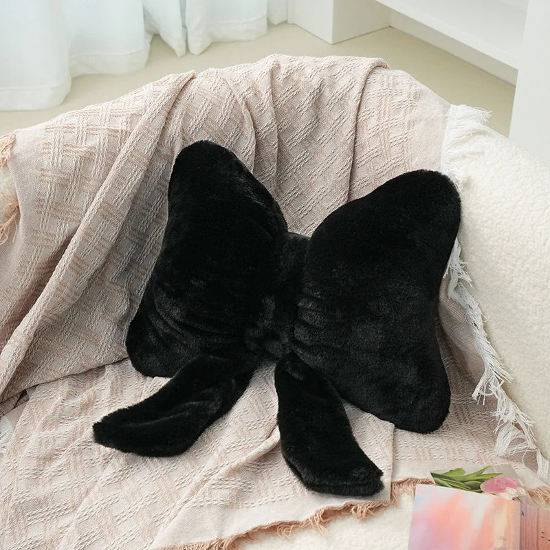 Plush Bow Throw Pillow