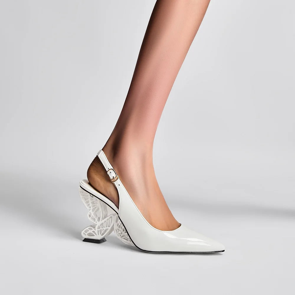Luna Leather Butterfly Heels