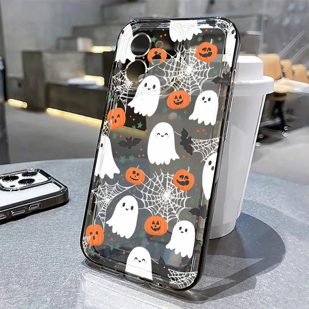 Spooky | Transparent Soft Halloween Pumpkin Ghost iPhone Case