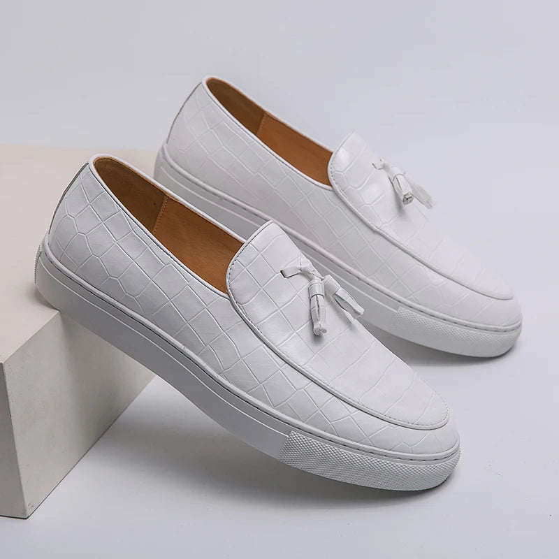 Grayson Blanc Tassel Loafers