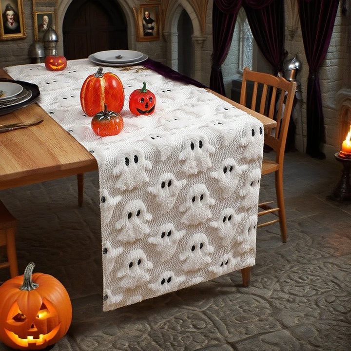 Elara | Polyester Cotton Embroidered Ghost Table Runner