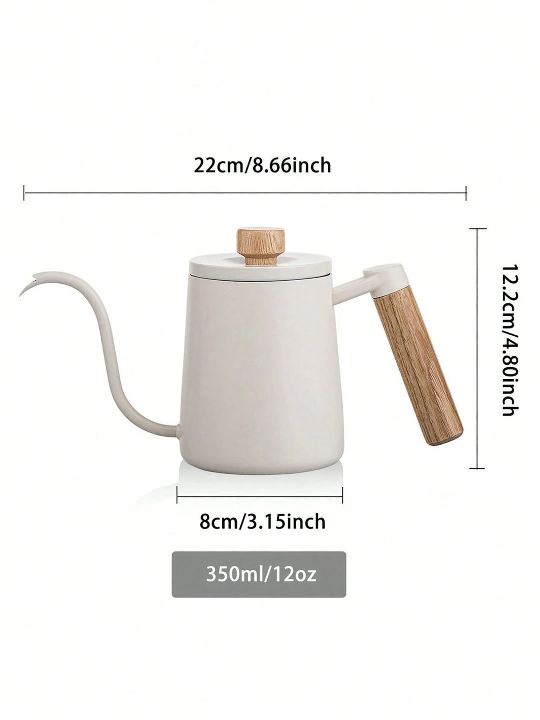 Mero | Gooseneck Coffee Kettle with Wooden Handle and Lid