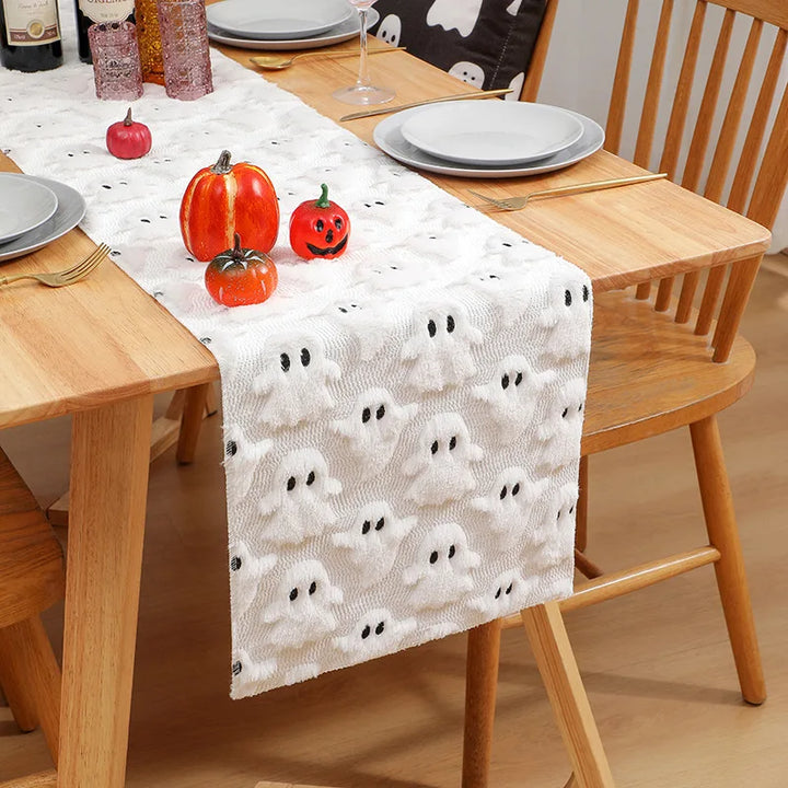 Elara | Polyester Cotton Embroidered Ghost Table Runner