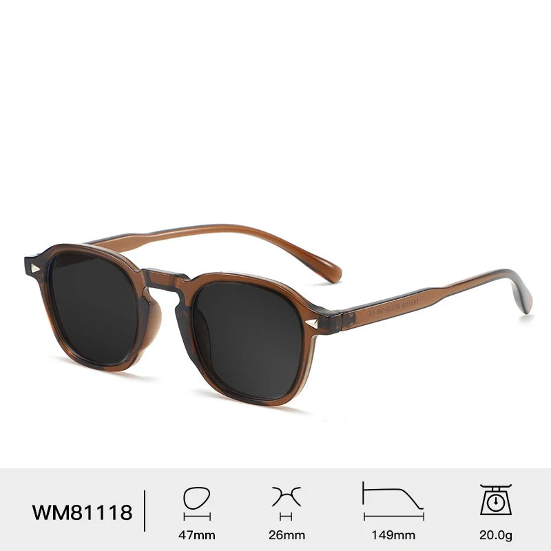 Alex | Unisex Square Sunglasses with Tinted Lenses and Classic Frame