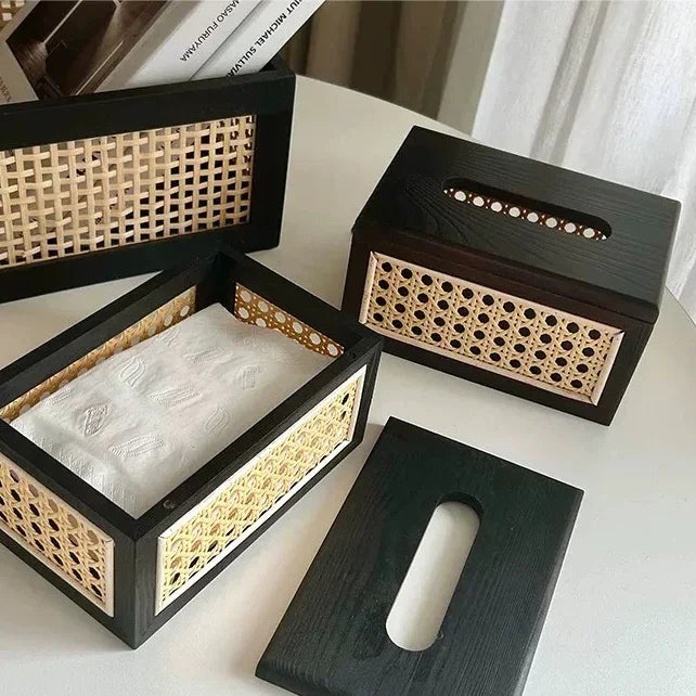 Raya Rattan Tissue Box Cover