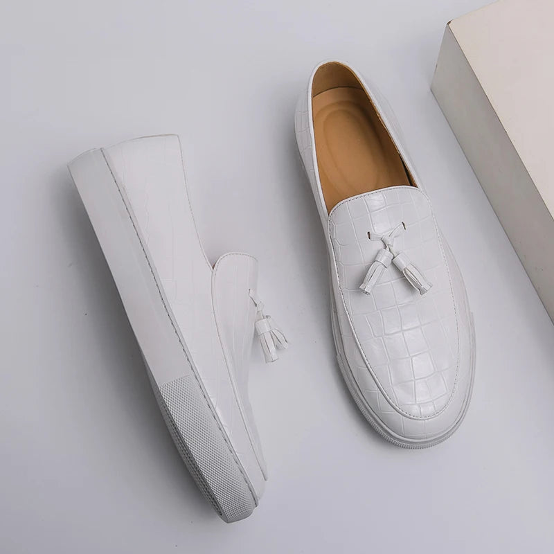 Grayson Blanc Tassel Loafers
