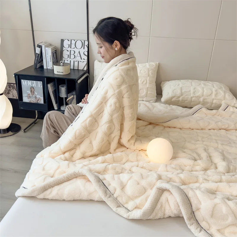 Alvo | Plush Embossed Blanket with Soft Textured Pattern and Cozy Trim