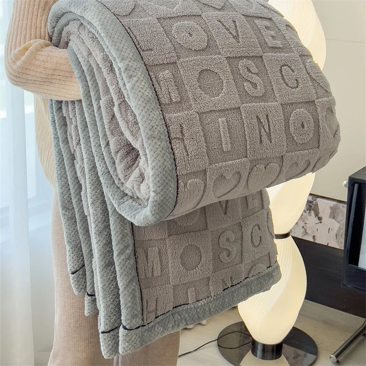 Alvo | Plush Embossed Blanket with Soft Textured Pattern and Cozy Trim