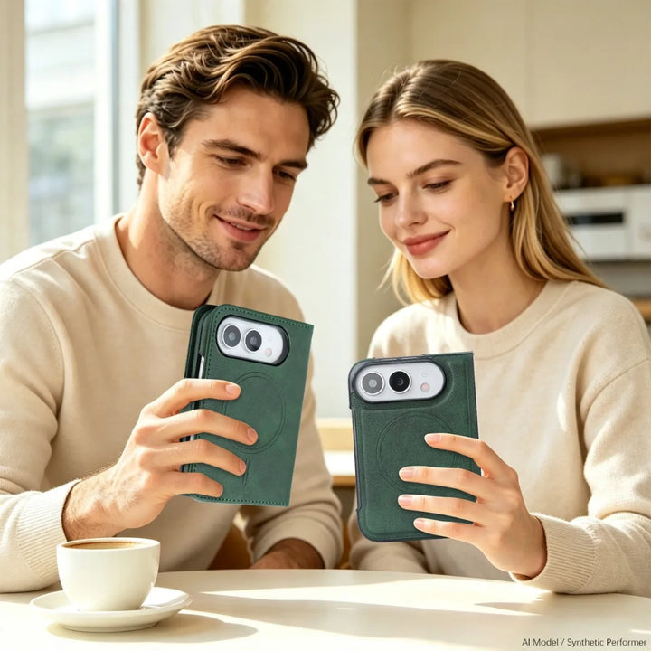 Tavo | Wallet Phone Case with Foldable Cover and Circular Ring Design