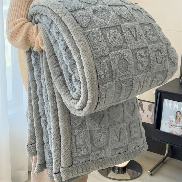 Alvo | Plush Embossed Blanket with Soft Textured Pattern and Cozy Trim