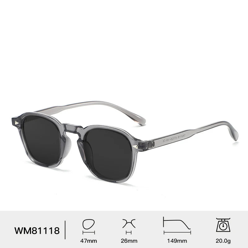 Alex | Unisex Square Sunglasses with Tinted Lenses and Classic Frame