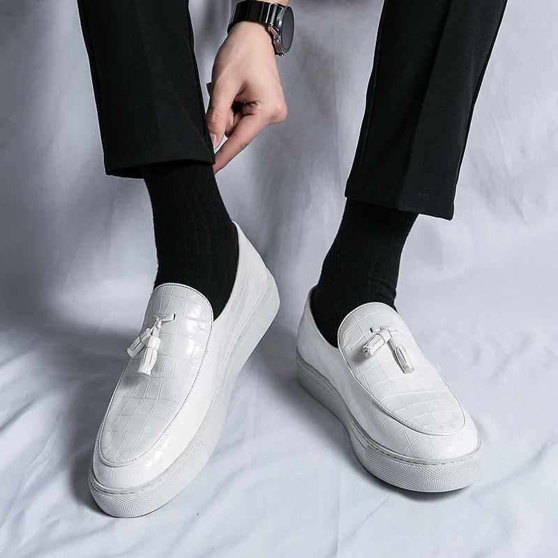 Grayson Blanc Tassel Loafers