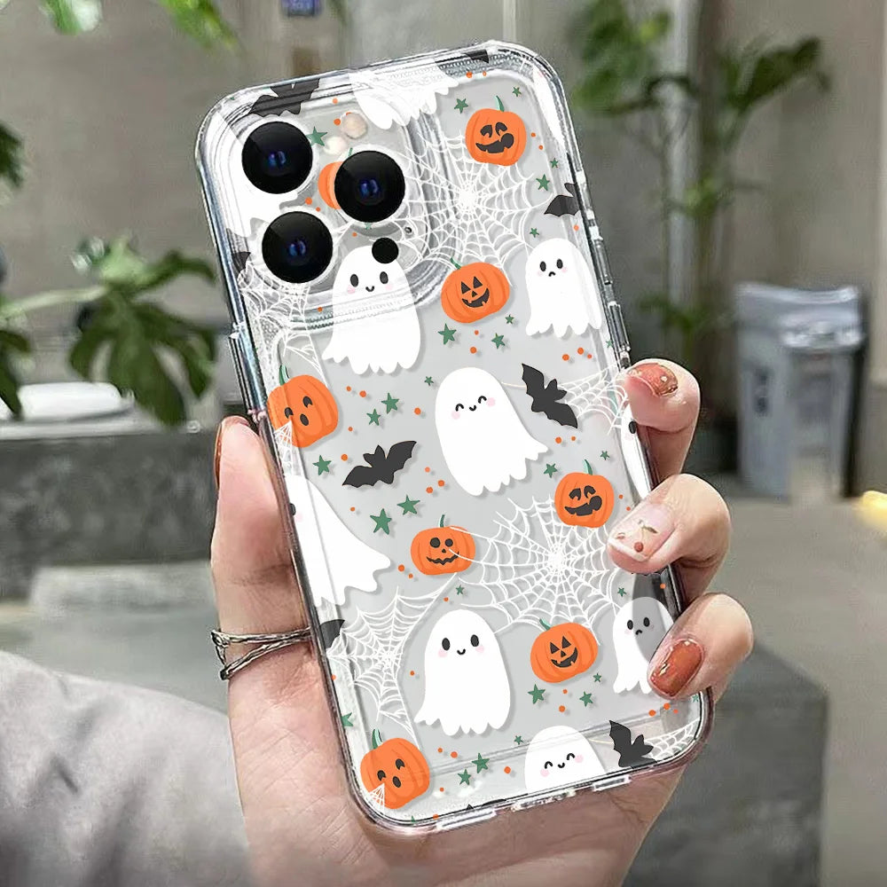 Spooky | Transparent Soft Halloween Pumpkin Ghost iPhone Case