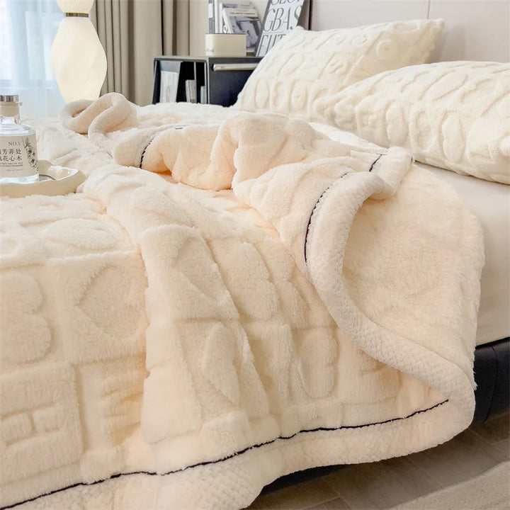 Alvo | Plush Embossed Blanket with Soft Textured Pattern and Cozy Trim